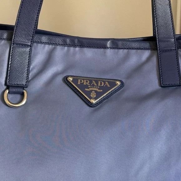 Prada Nylon Tote Bag-blue Large shoulder bag π - Picture 5 of 15